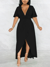 V Neck Ruffle Maxi Dress